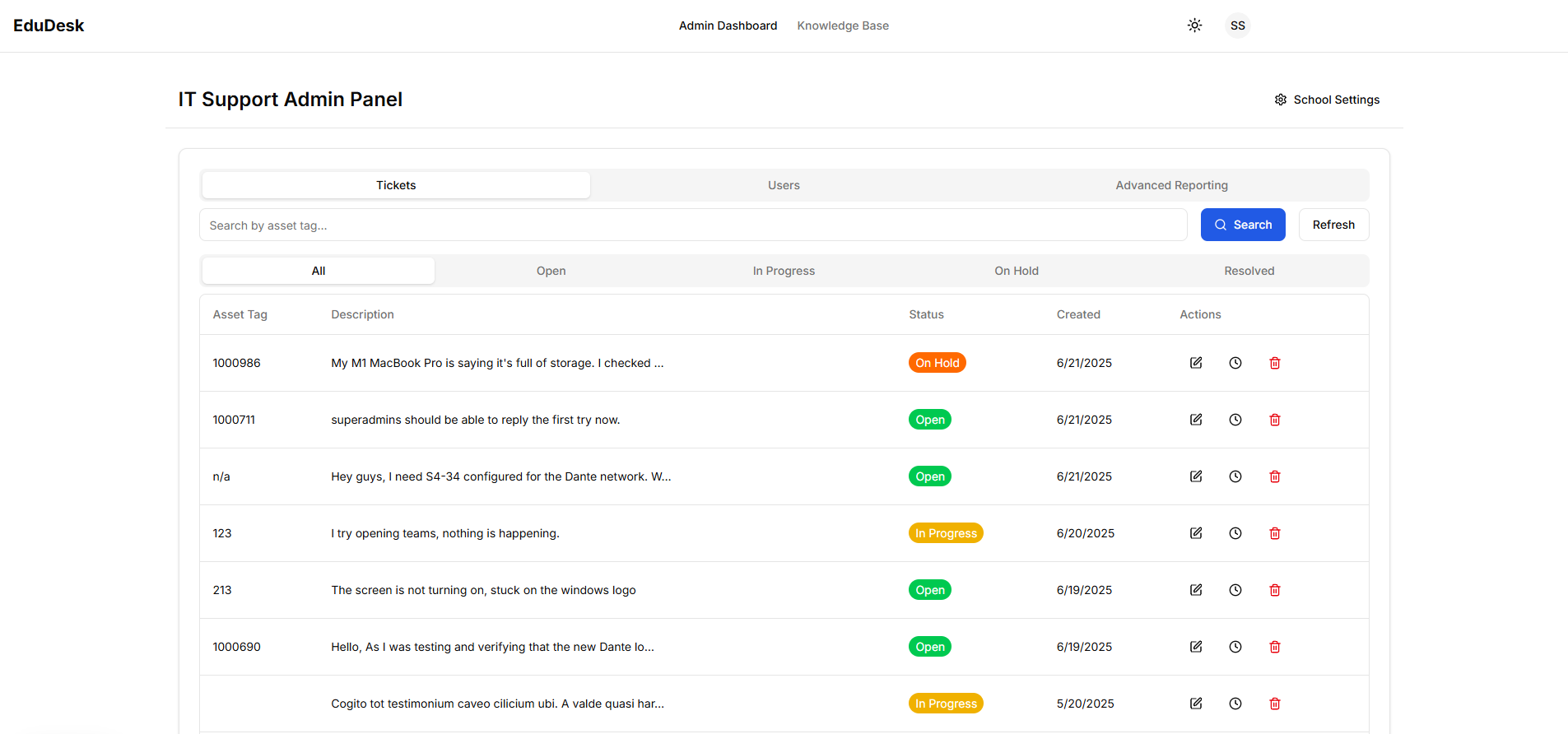 EduDesk Dashboard